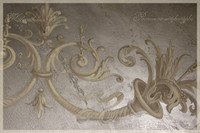 альфрейная роспись,композиция из акантов,гризайль,автор Ковалевская Елена