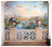 роспись стен,балкон,вазы,терасса,обманка