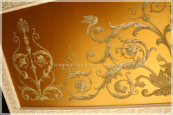 альфрейная роспись потолка,орнамент, акант, гризайль